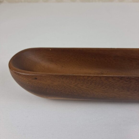 Pacific Merchants Acaciaware Olive Dish Carved Wood Minimalist Classic - Picture 4 of 6